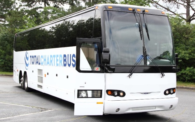A 56-passenger charter bus